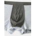 Mens Pinstripe Ribbed Cotton Breathable Antibacterial Boxers Cozy Underwear With Pouch